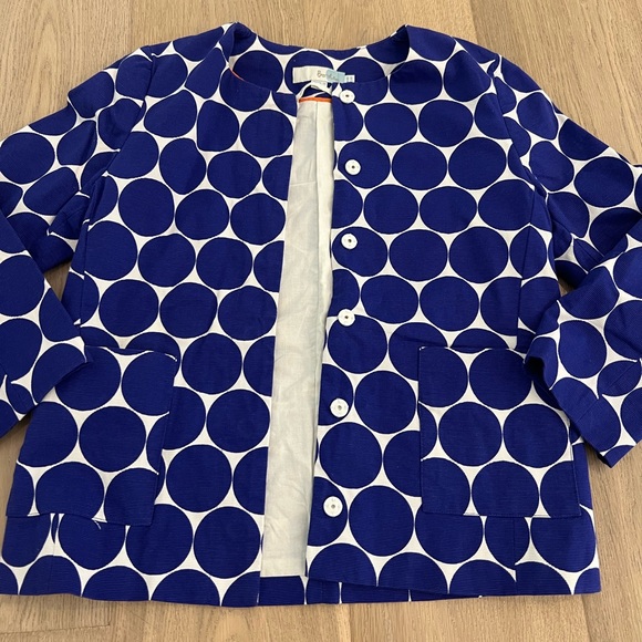 Boden Blue and White Blazer with Geometric Design - Picture 6 of 8